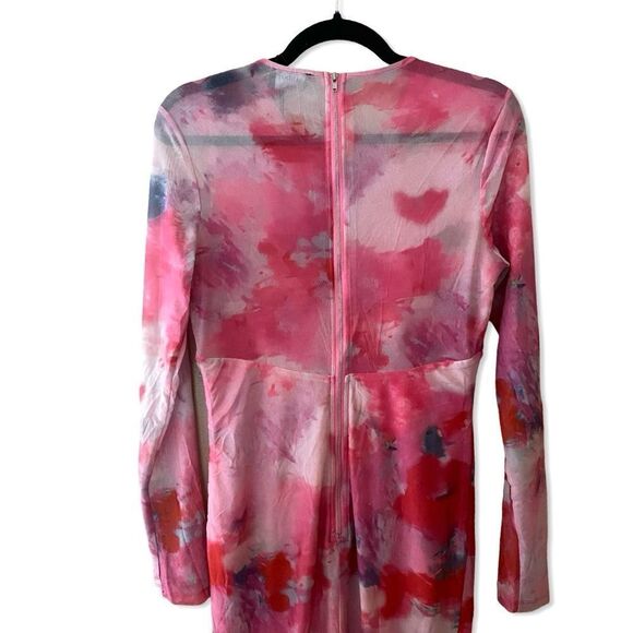 BARDOT Lena corset Mesh Midi Dress In Wildflower print bodycon Revolve XL 10 - Picture 15 of 16